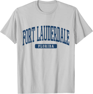 Fort Lauderdale Florida Souvenir Beach, Retro, Minimalist T-Shirt - T-Shirt | Ash