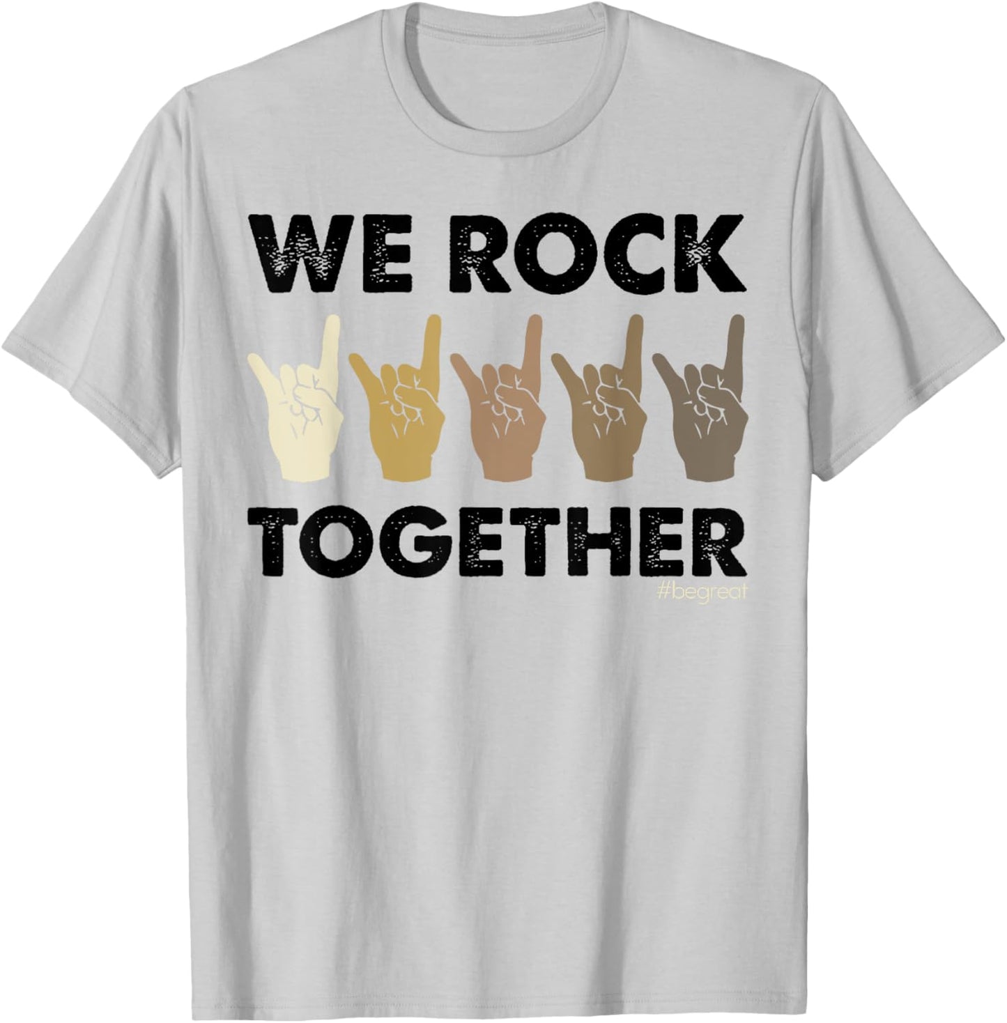We Rock Together Funny Sign Language T-Shirt - T-Shirt | Ash