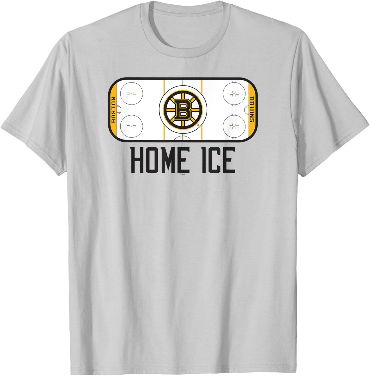 Boston Bruins Home Ice Gray Officially Licensed T-Shirt - T-Shirt | Ash