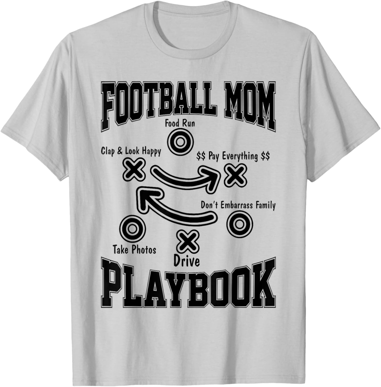 Football Mom Playbook Football Player Mama Sport Love Women T-Shirt - T-Shirt | Ash