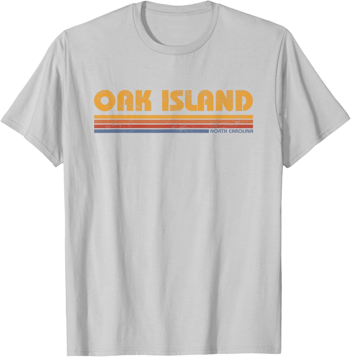 Vintage Oak Island North Carolina Beach Vacation Souvenir Men Women Kids T-Shirt - T-Shirt | Ash