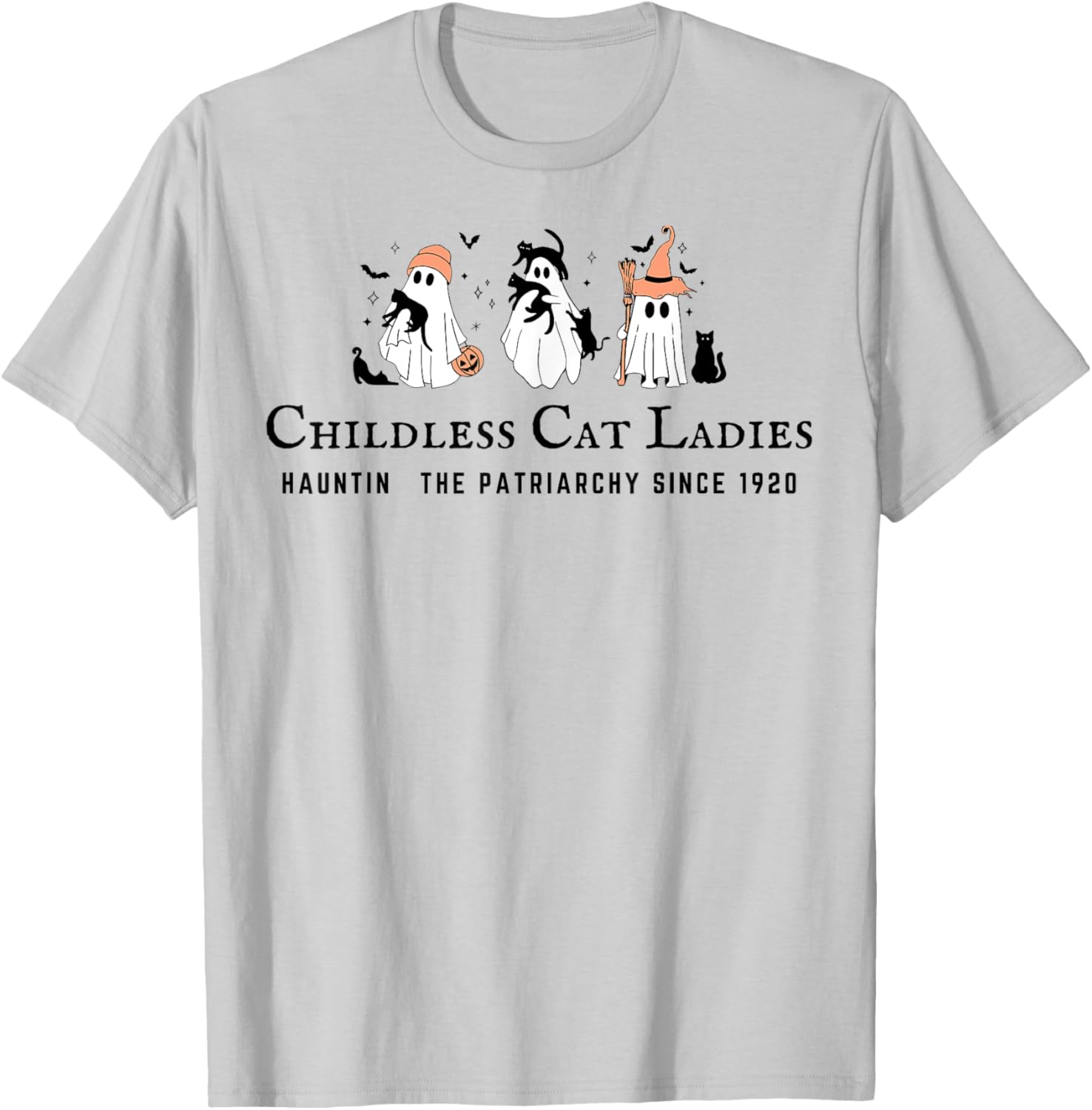 Childless Cat Ladies Hauntin The Patriarchy Kamala Halloween T-Shirt - T-Shirt | Ash