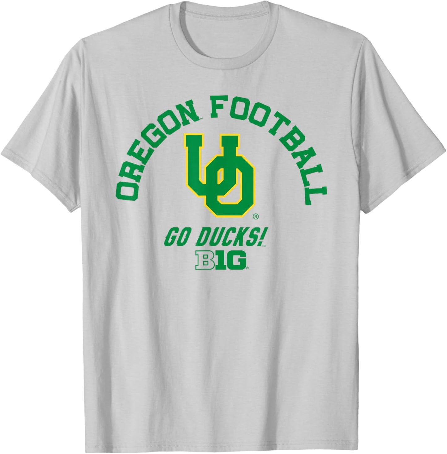 Oregon Ducks Big 10 Football Logo Officially Licensed T-Shirt - T-Shirt | Ash