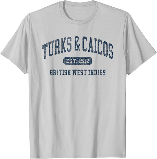 Vintage Turks & Caicos Islands Retro Throwback T-Shirt - T-Shirt | Ash
