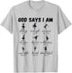 God Says I Am strong Christian Bible Verse ballet dancer T-Shirt - T-Shirt | Ash