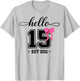 Hello Fifteen Est 2011 Coquette Bow 15th Birthday Girl T-Shirt - T-Shirt | Ash