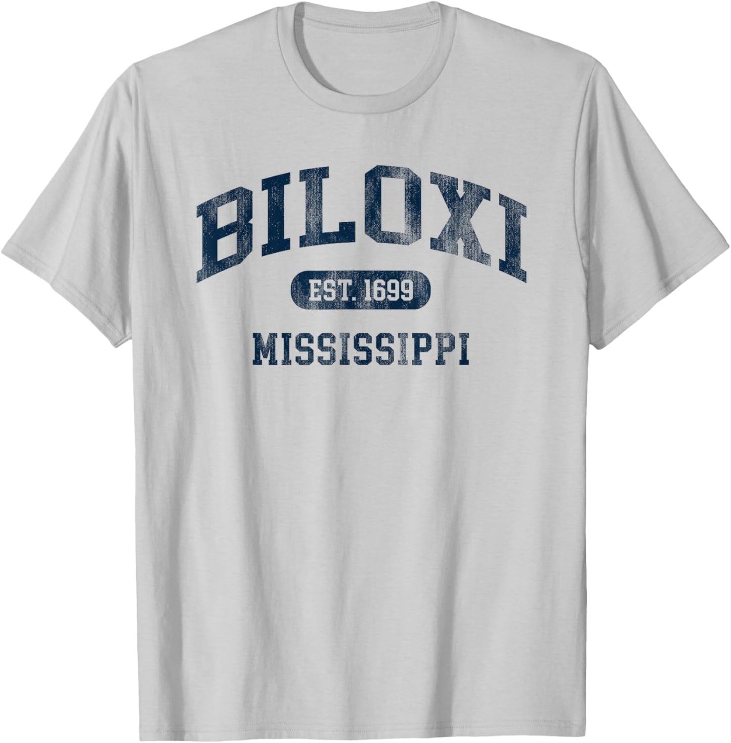Biloxi Mississippi Est 1699 Retro Preppy Throwback Souvenir T-Shirt - T-Shirt | Ash