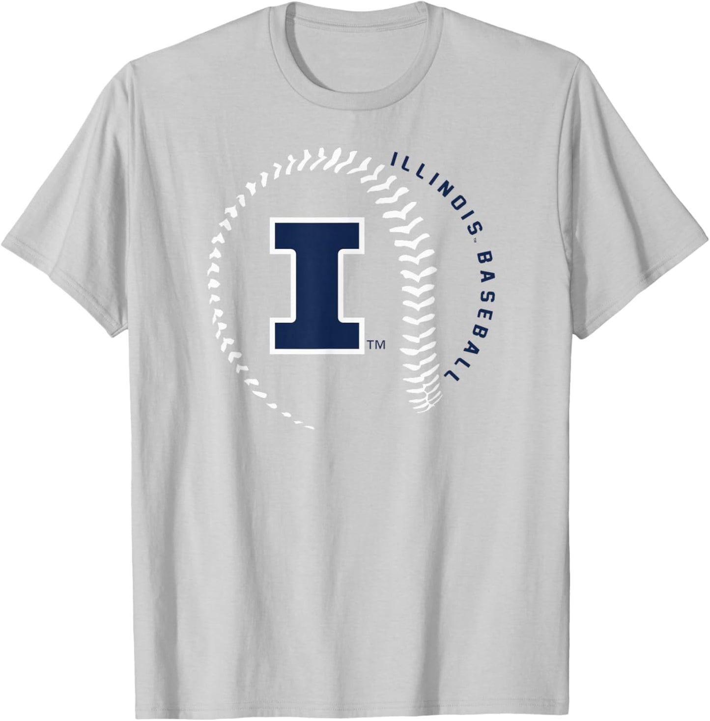 Illinois Fighting Illini Baseball Fastball Orange T-Shirt - T-Shirt | Ash