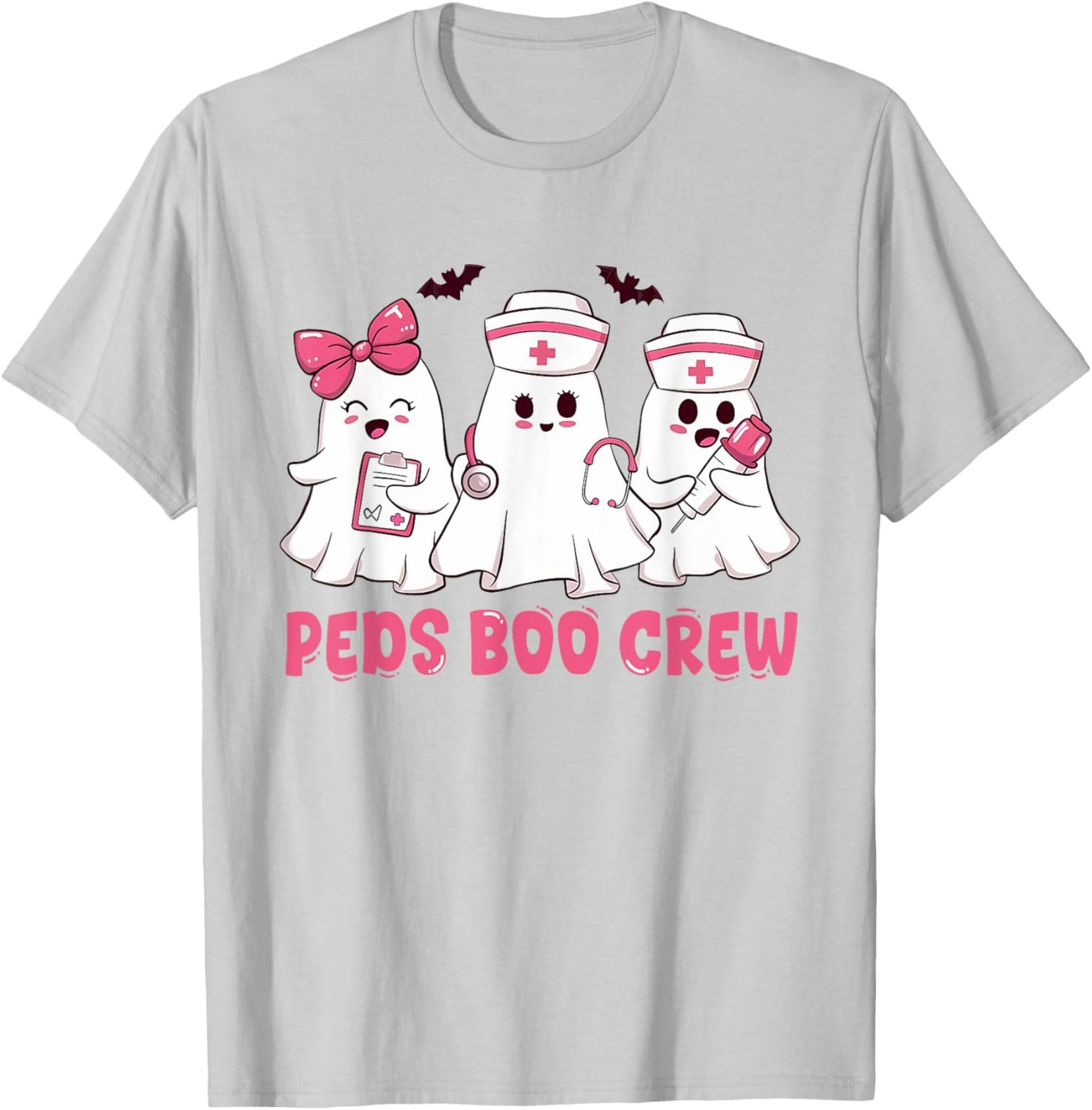 Pediatric Nurse shirt Halloween Peds Boo Crew Halloween T-Shirt - T-Shirt | Ash