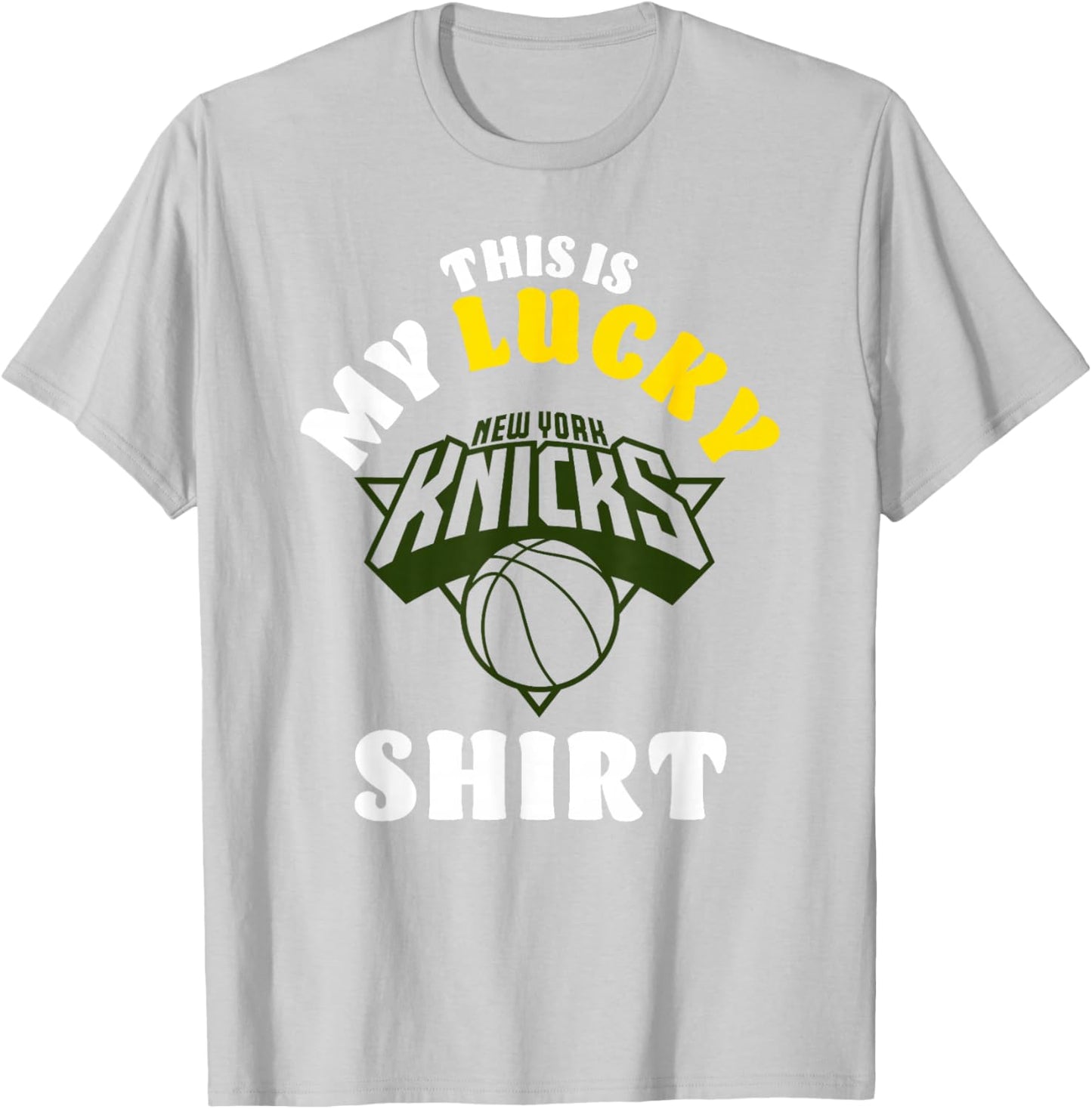 NBA New York Knicks St. Patrick's Day Lucky Shirt T-Shirt - T-Shirt | Ash