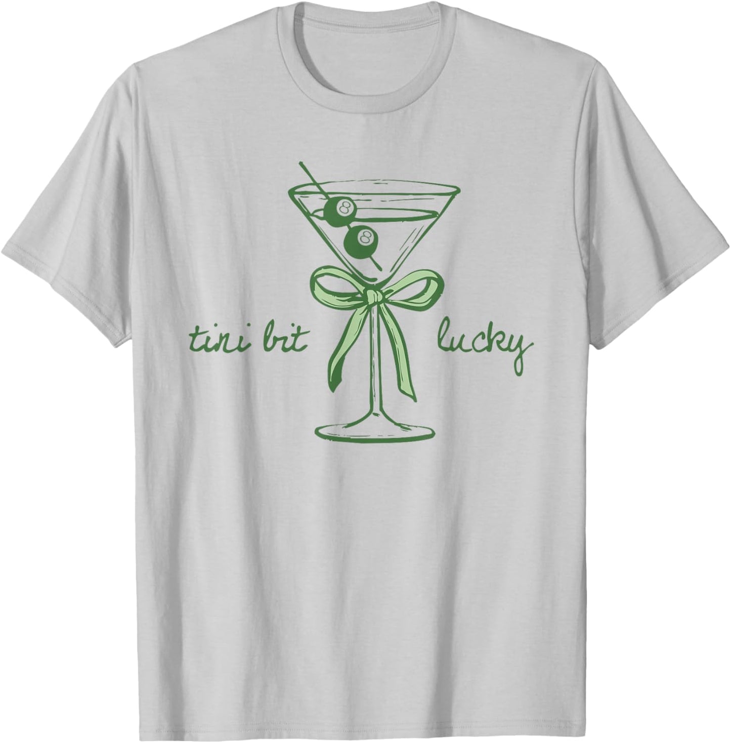 St. Patrick's Martini Irish Baby A Tini Bit Irish Lucky Girl T-Shirt - T-Shirt | Ash