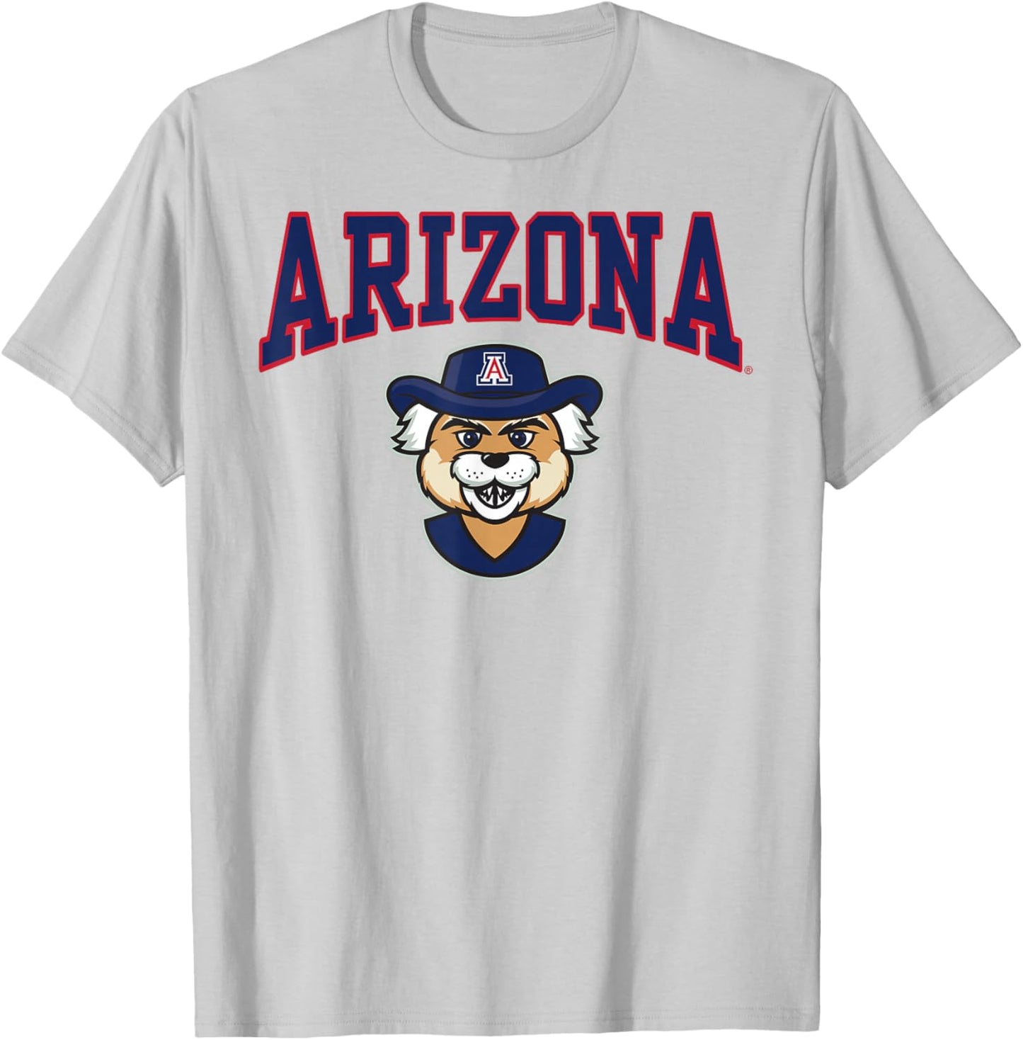 Arizona Wildcats Wilbur Mascot White Officially Licensed T-Shirt - T-Shirt | Ash