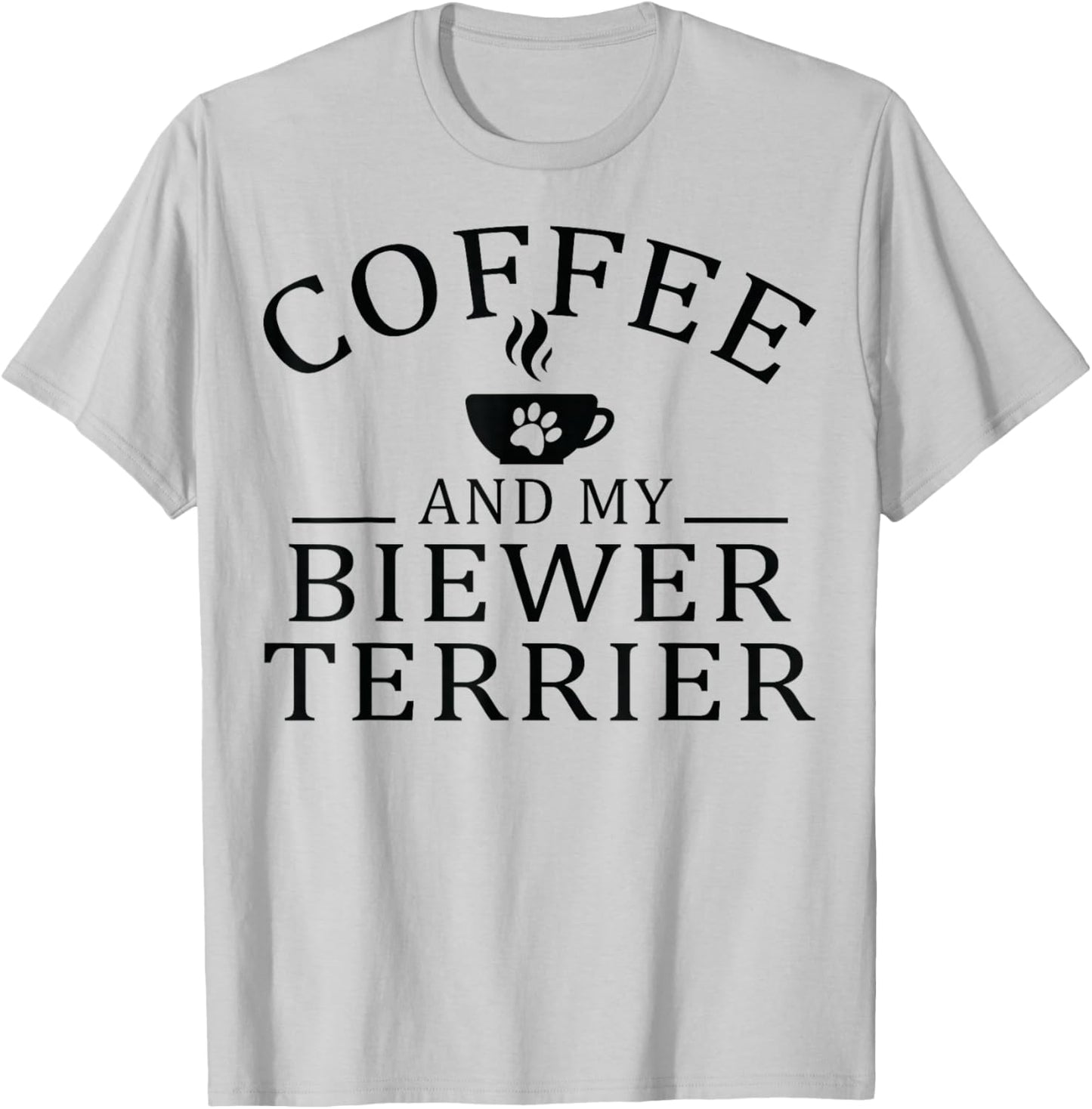 Biewer Terrier Dog And Coffee T-Shirt - T-Shirt | Ash
