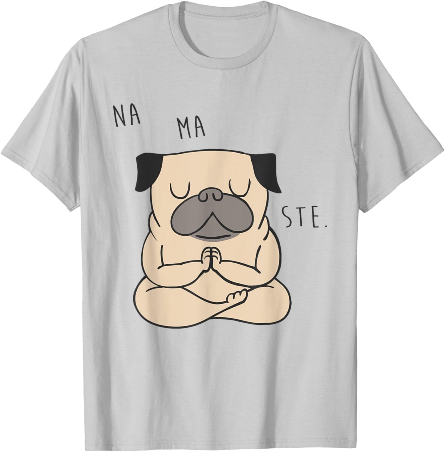 Namaste Pug T-Shirt - T-Shirt | Ash