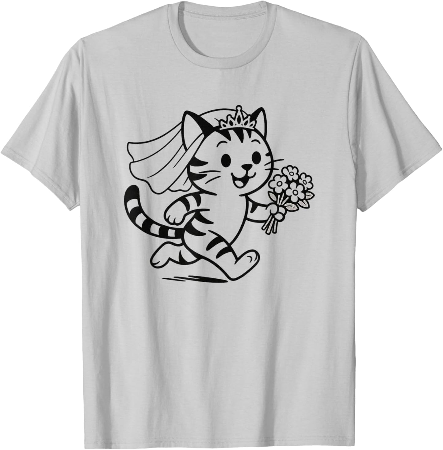 Mariée de Mariage Chat Mignon T-Shirt - T-Shirt | Ash
