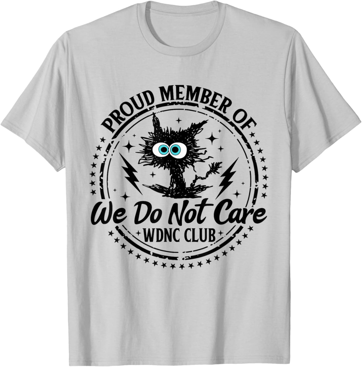 Vintage Proud Member of WDNC Club Black Cat T-Shirt - T-Shirt | Ash