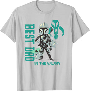 Star Wars The Mandalorian Father's Day Best Dad In Galaxy T-Shirt - T-Shirt | Ash