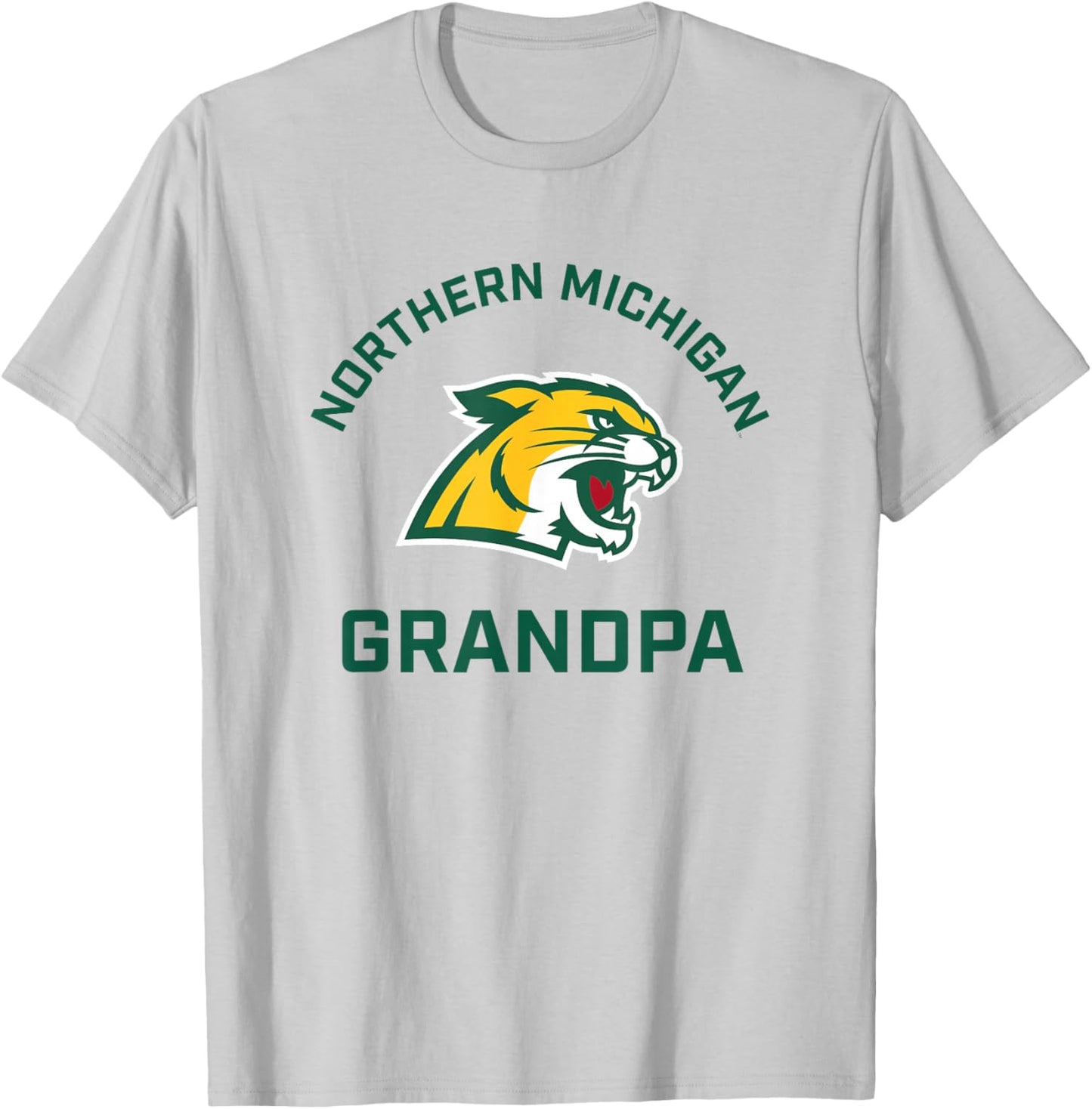 Northern Michigan University NMU Wildcats Arched Grandpa T-Shirt - T-Shirt | Ash