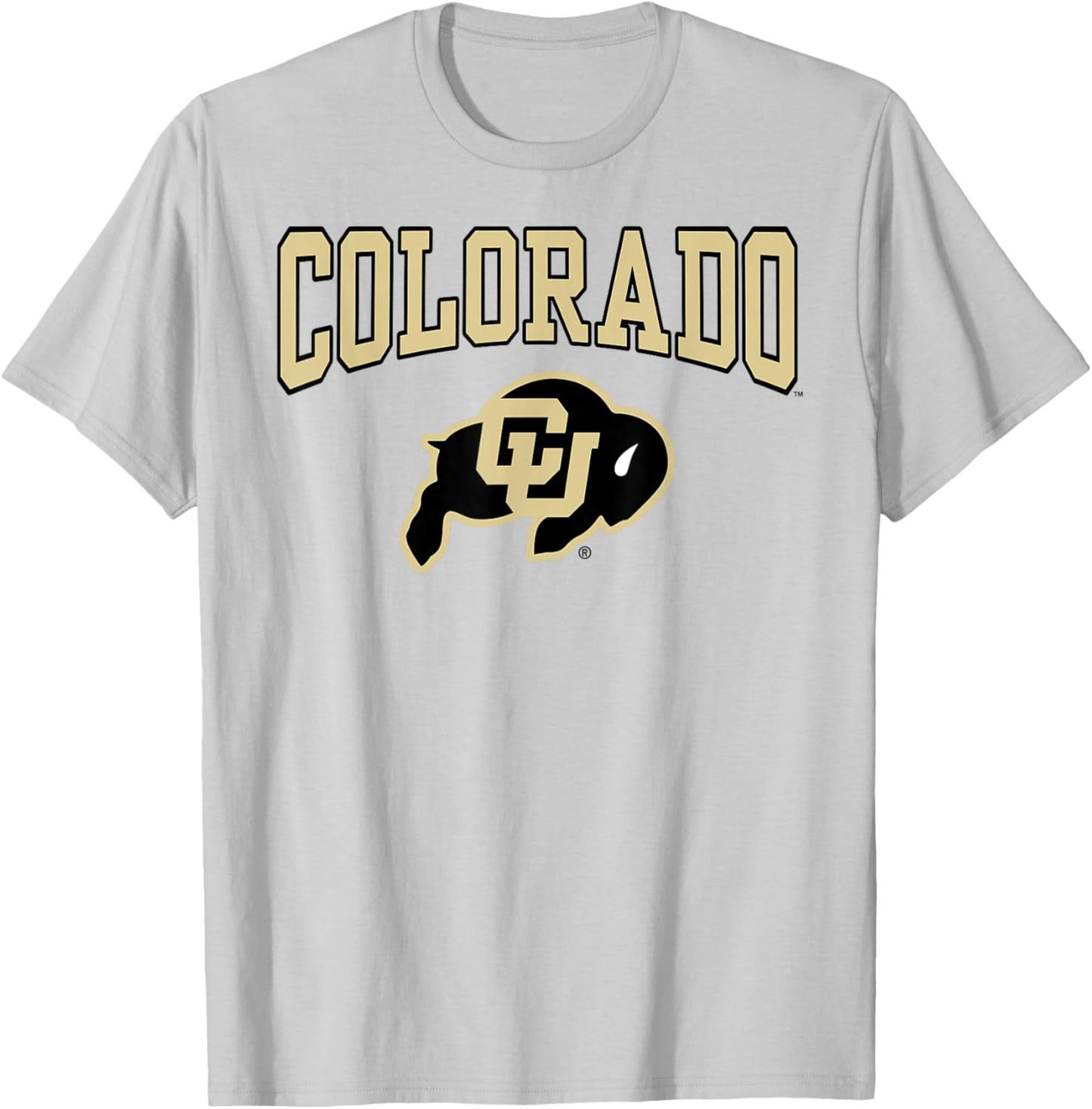 Elite Authentics Colorado Buffaloes Arched Logo Officially Licensed T-Shirt - T-Shirt | Ash