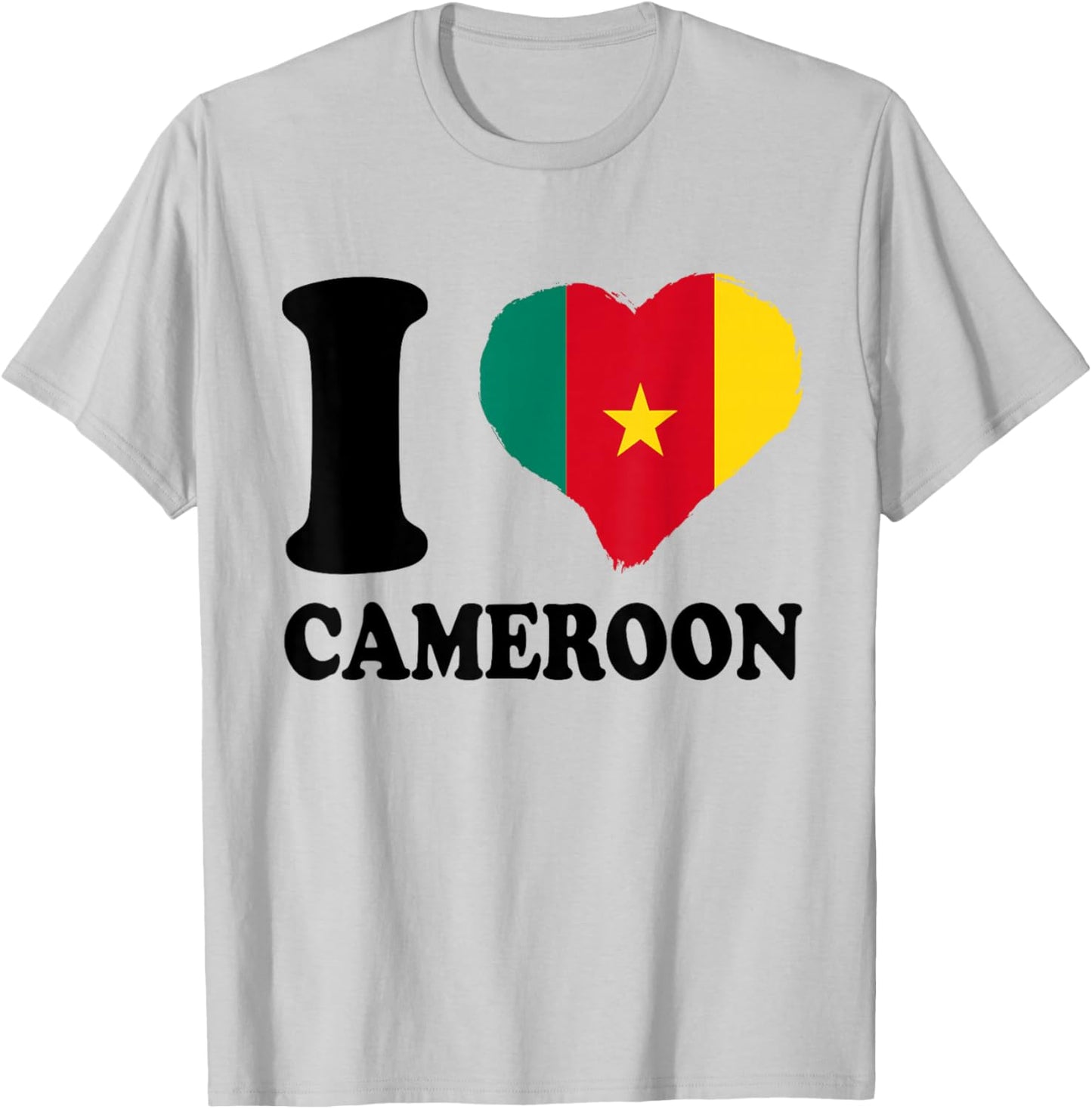 Cameroonian Flag I Love Cameroon Cameroonian Pride Heart T-Shirt - T-Shirt | Ash