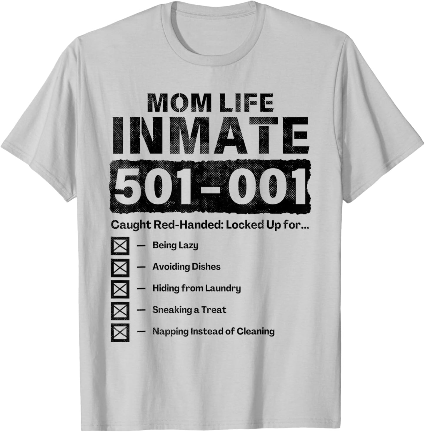 Mom Life Inmate Funny Matching Halloween Costume T-Shirt - T-Shirt | Ash