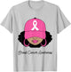 Black Women Pink Breast Cancer Awareness Warrior Women Girls T-Shirt - T-Shirt | Ash