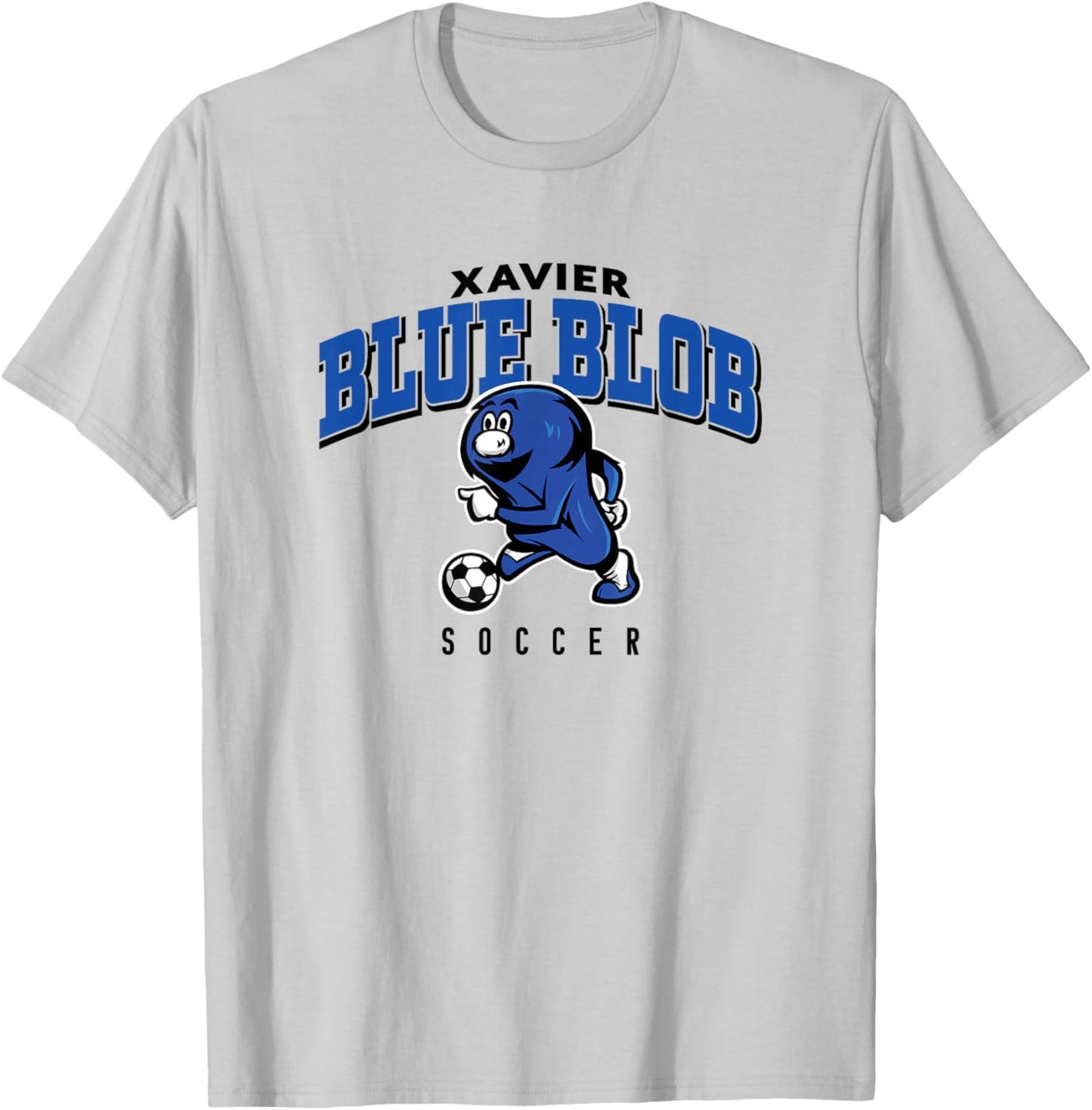Xavier University Musketeers Blue Blob Soccer Arched T-Shirt - T-Shirt | Ash