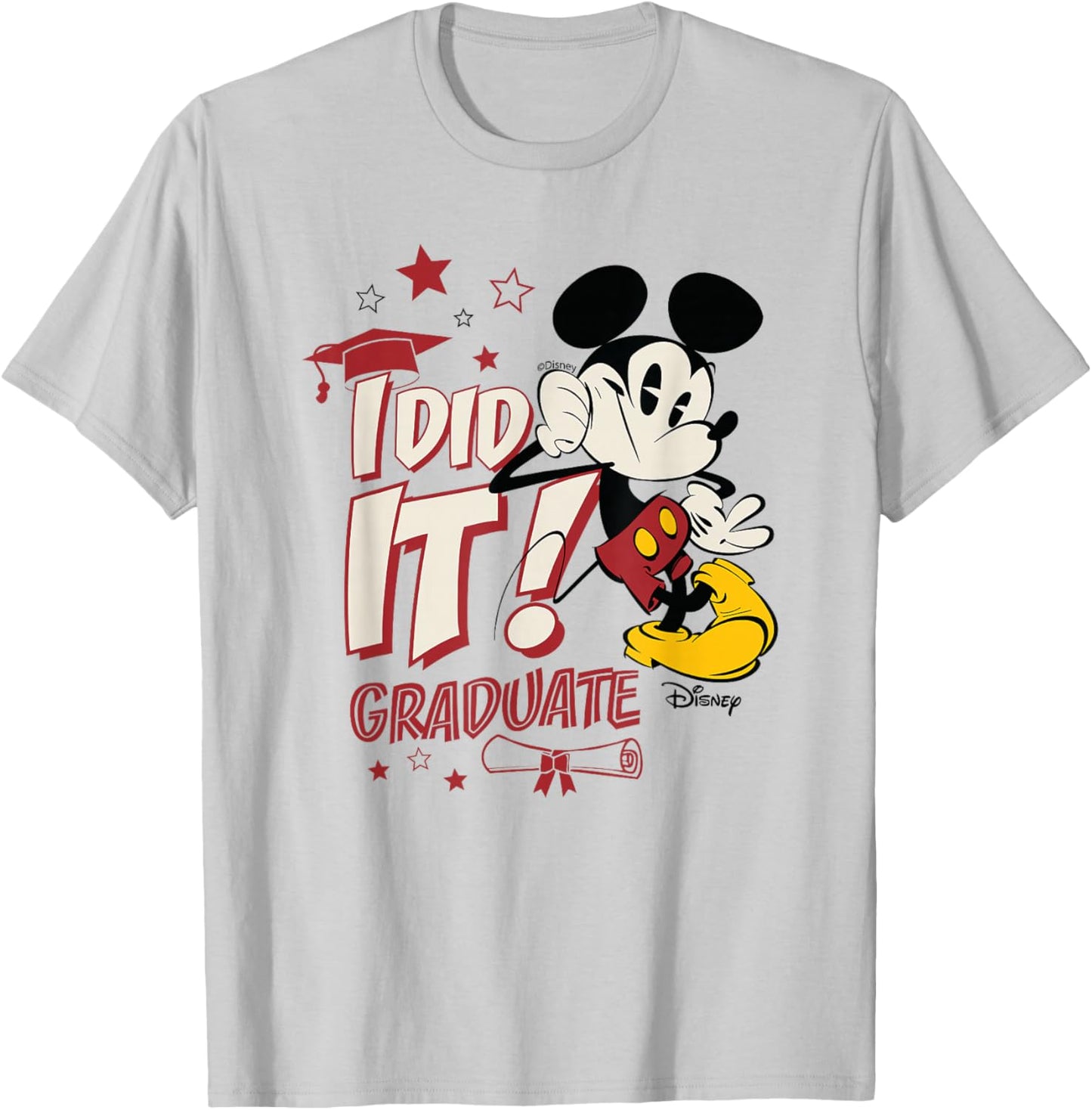 Disney Mickey and Friends I Did It Graduate Star T-Shirt - T-Shirt | Ash