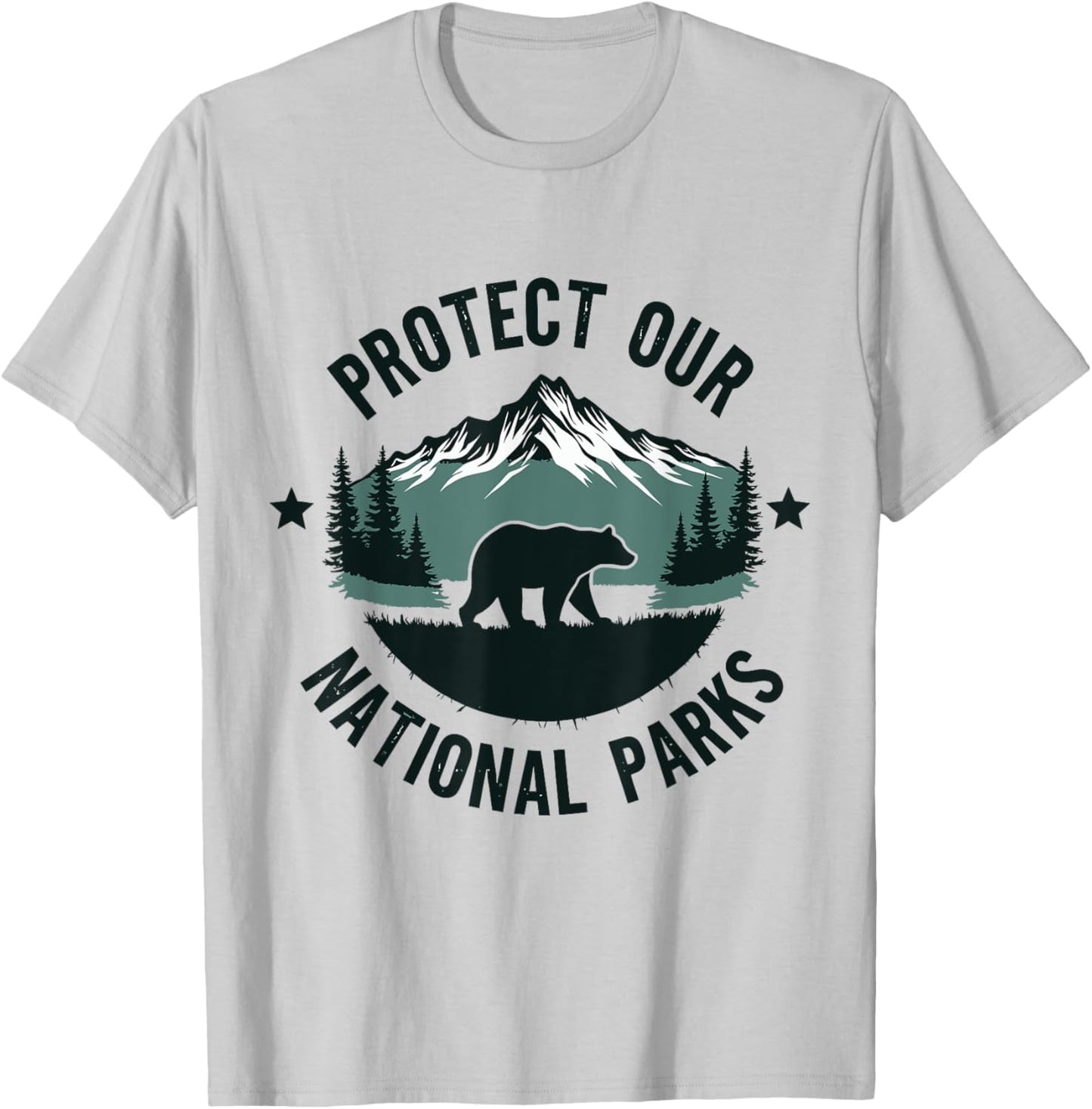 Protect Our National Parks Retro Forest Nature T-Shirt - T-Shirt | Ash