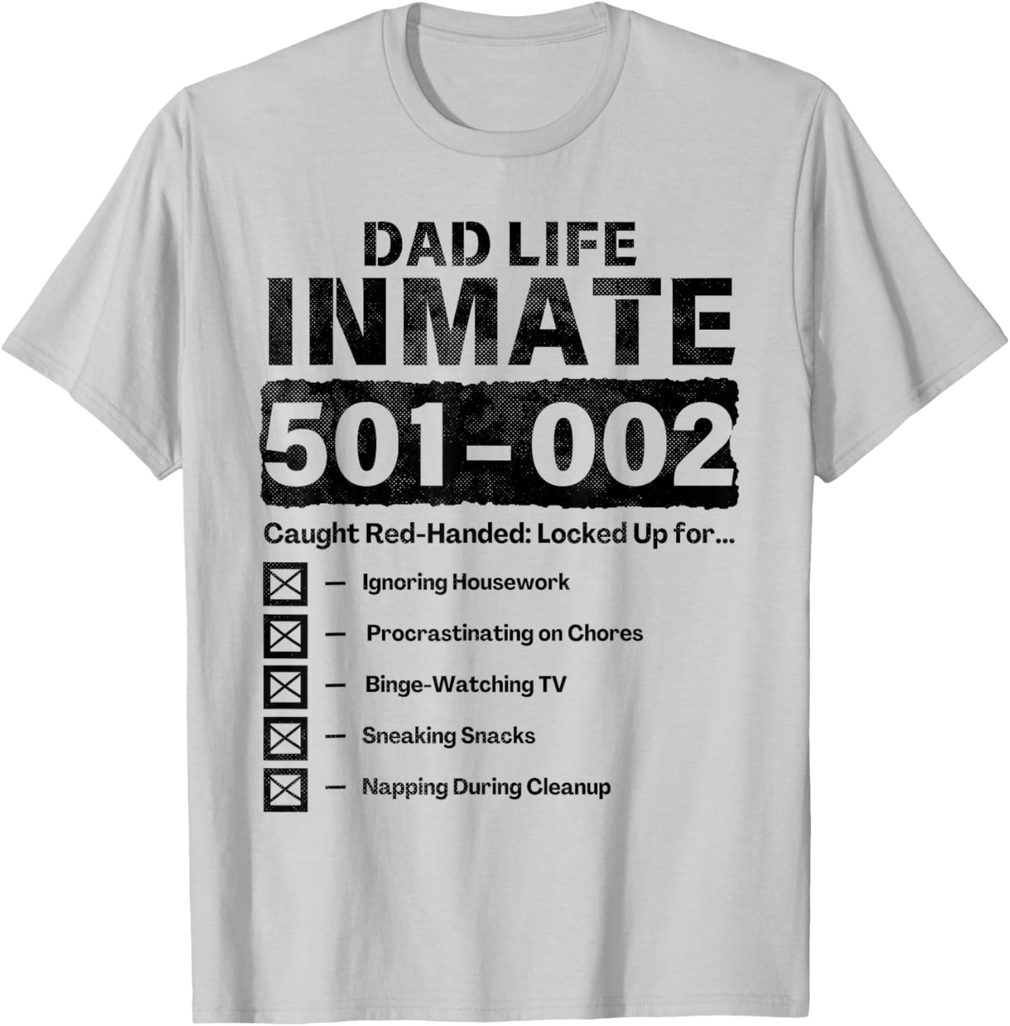 Dad Life Inmate Funny Matching Halloween Costume T-Shirt - T-Shirt | Ash