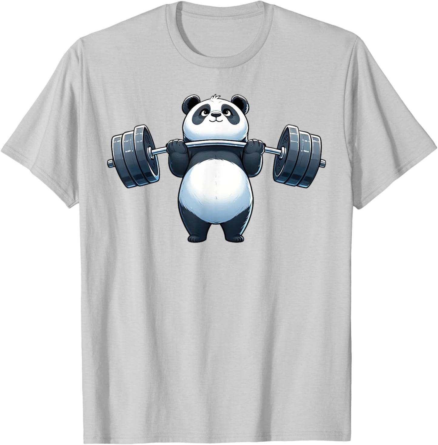 Panda Weightlifting Fitness Gym Training Bodybuilding T-Shirt - T-Shirt | Ash