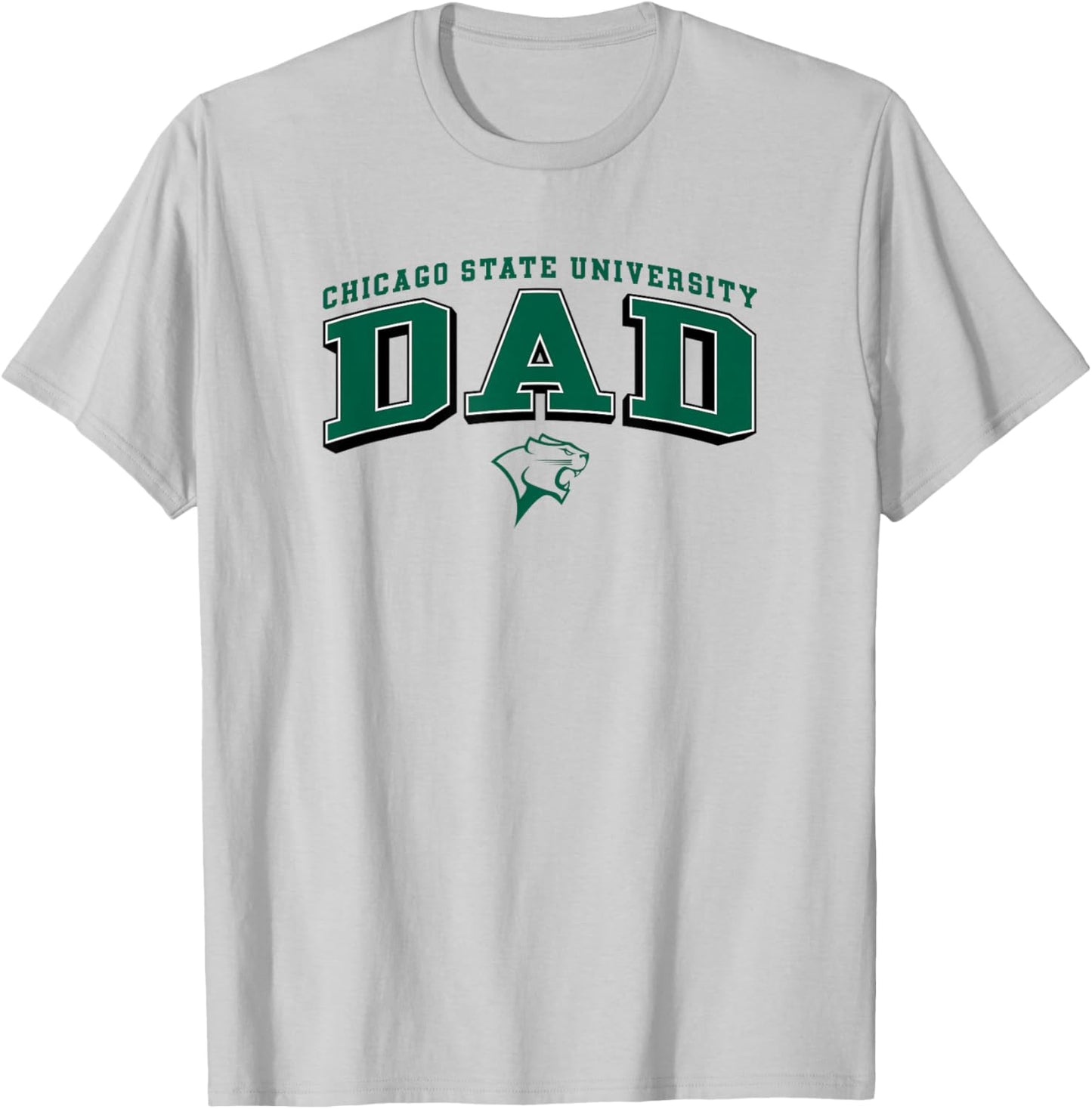Chicago State Cougars Dad Arch Gray Officially Licensed T-Shirt - T-Shirt | Ash