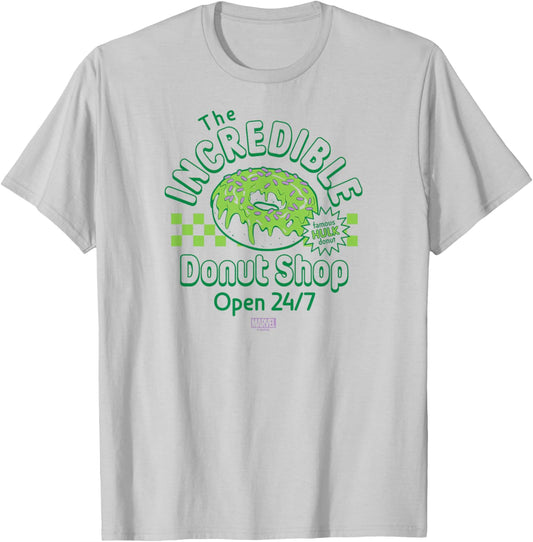 Hulk - Incredible Donut Shop T-Shirt - T-Shirt | Ash