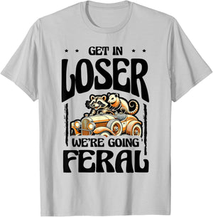 Feral Raccoon Girl Vintage Meme Summer Day Halloween T-Shirt - T-Shirt | Ash