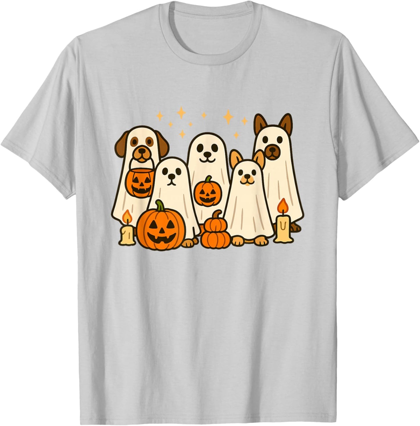 Cute Dog Ghost Funny Halloween Costume T-Shirt - T-Shirt | Ash