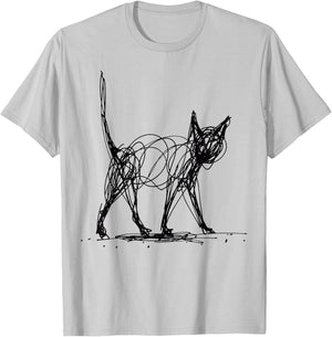 Minimalist Cat T-Shirt - T-Shirt | Ash