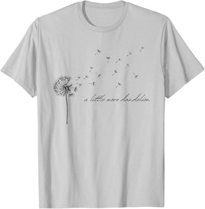 A Little More Dandelion Minimalist Floral Art Dandelion Wish T-Shirt - T-Shirt | Ash
