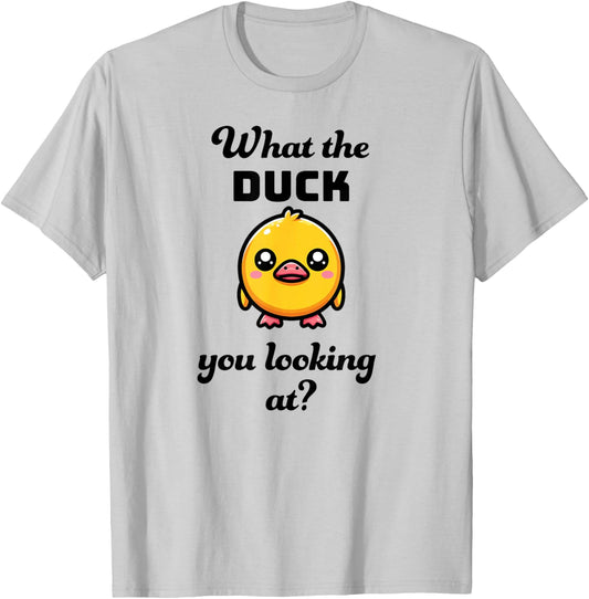 What the DUCK you looking at? Funny kawaii duck T-Shirt - T-Shirt | Ash