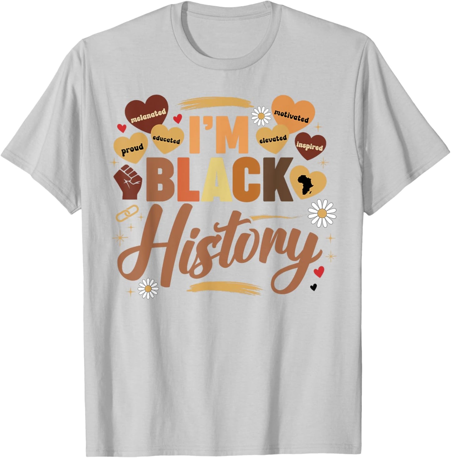 I Am Black History Month African American Pride Celebration T-Shirt - T-Shirt | Ash