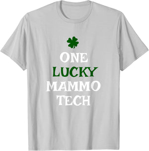 One Lucky Mammo Tech St Patricks Day Mammography Technician T-Shirt - T-Shirt | Ash