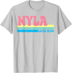 NYLA Name Personalized Cute Idea Groovy Women NYLA T-Shirt - T-Shirt | Ash