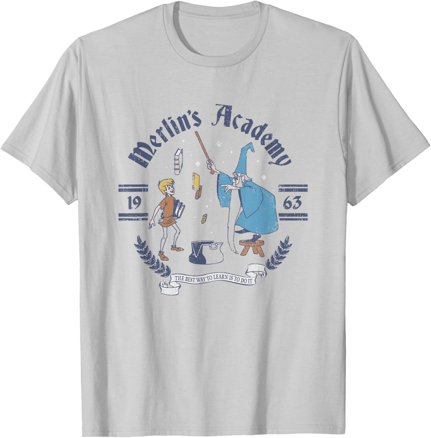 Disney The Sword in The Stone Merlin's Academy Vintage T-Shirt - T-Shirt | Ash