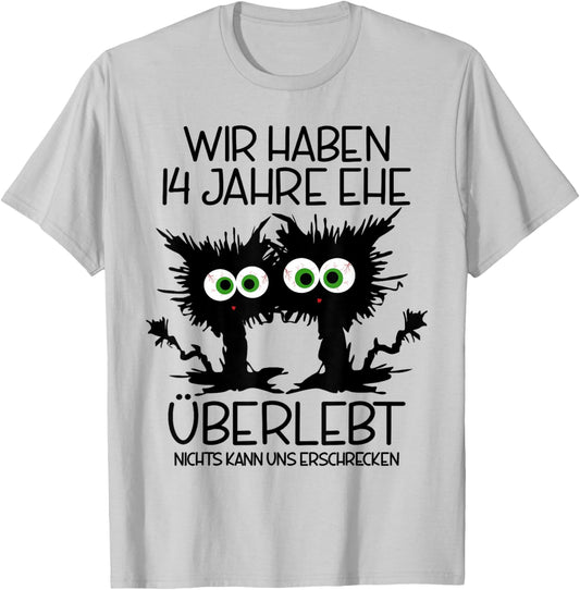 14. Hochzeitstag Elfenbeinhochzeit Ehe 14 Jahre Verheiratet T-Shirt - T-Shirt | Ash