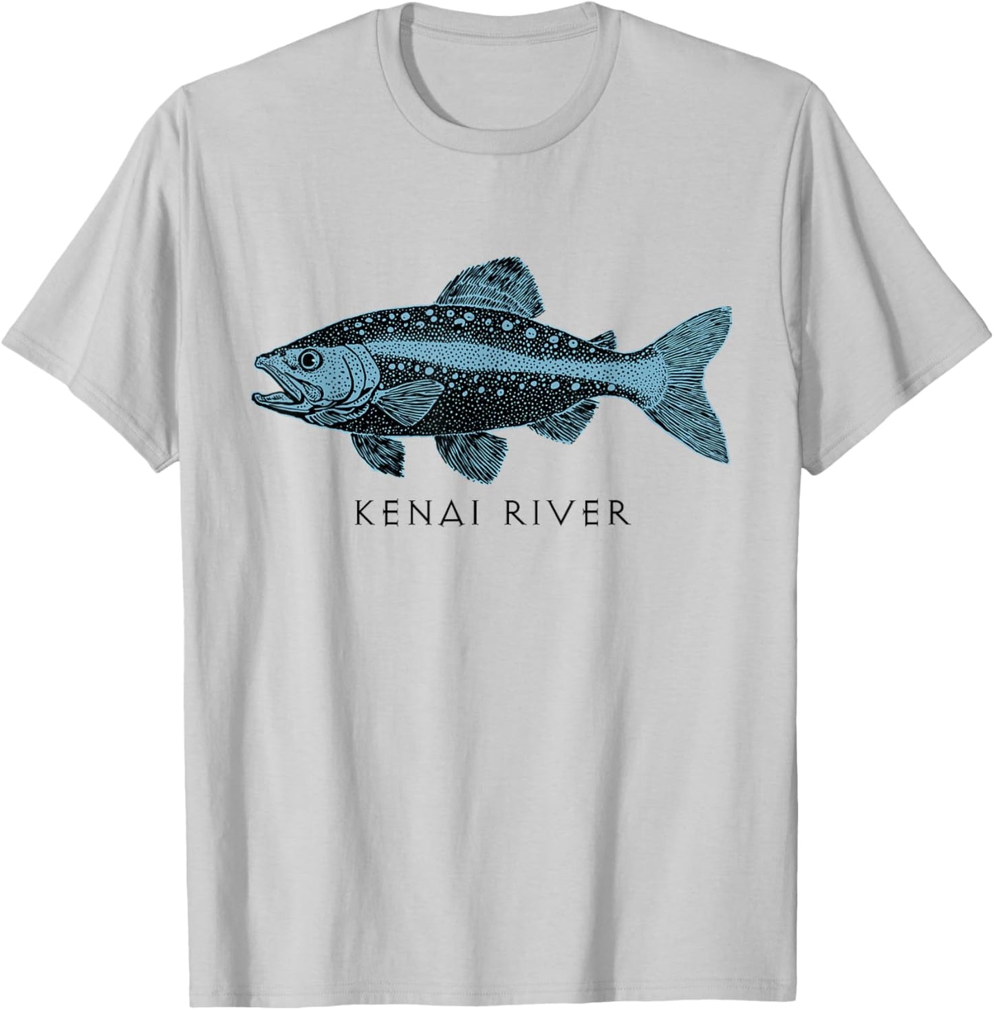 Kenai River Alaska Salmon Fish Art Fishing Kenai Peninsula T-Shirt - T-Shirt | Ash
