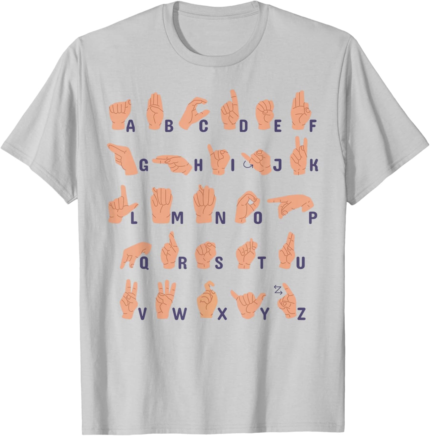 ABC Sign Language Alphabet Interpreter ASL Interpreter T-Shirt - T-Shirt | Ash