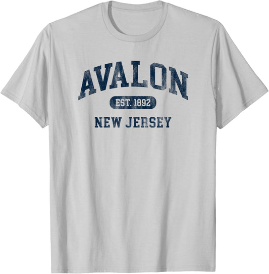 Vintage Avalon New Jersey Retro Preppy Throwback T-Shirt - T-Shirt | Ash
