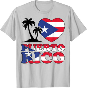 Women Puerto Rico Shirt Rica Flag I Love Puerto Rico Kid Boy T-Shirt - T-Shirt | Ash