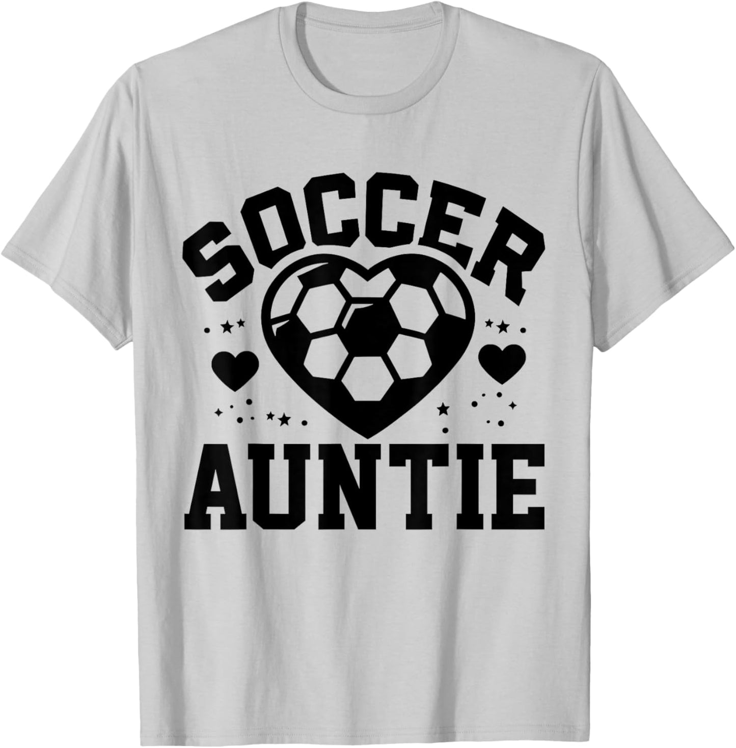 Soccer Auntie Heart Auntie Soccer Player T-Shirt - T-Shirt | Ash