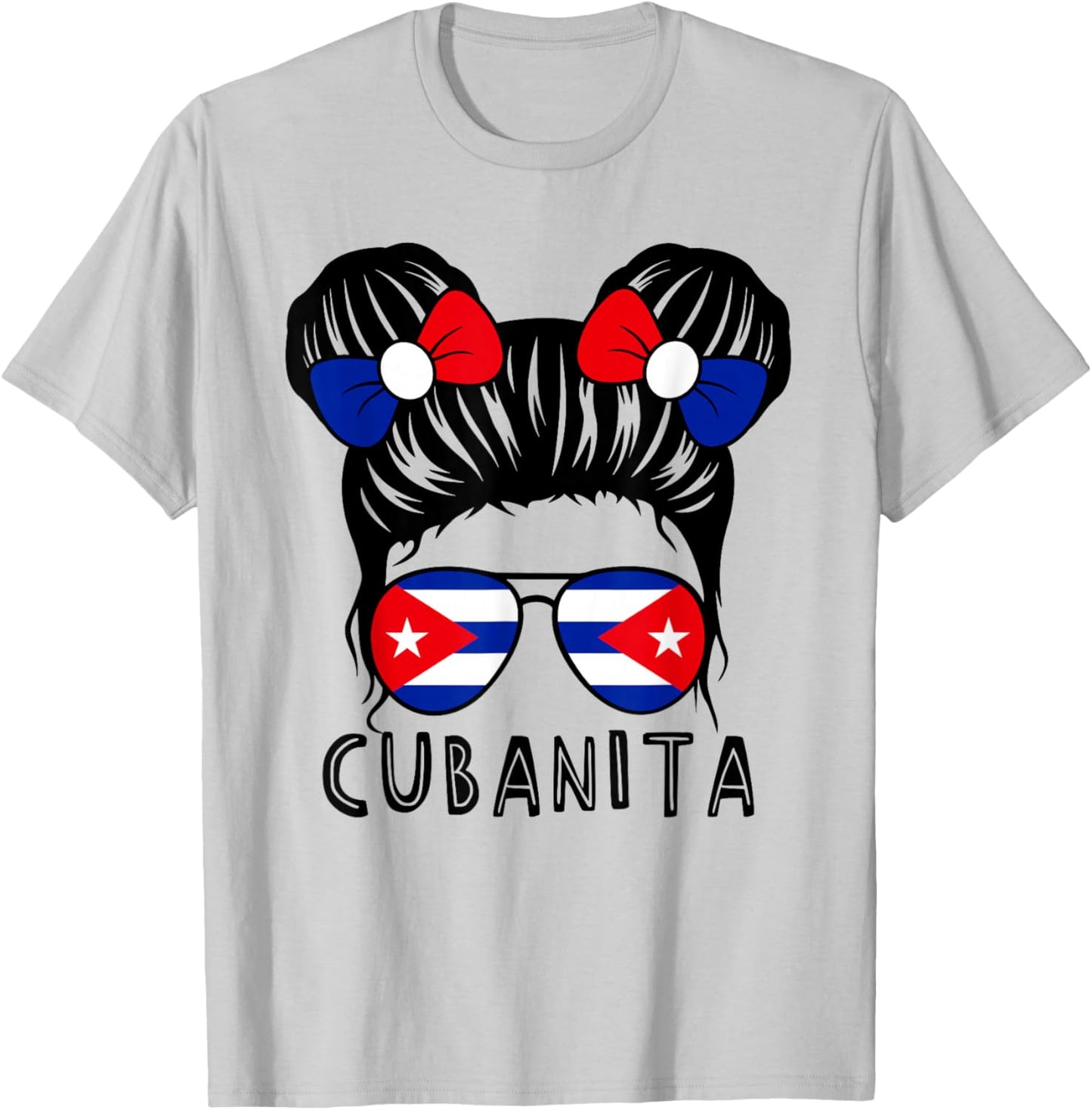 Cubanita Cuban Girl Cuba Flag Mes De La Herencia Hispana T-Shirt - T-Shirt | Ash