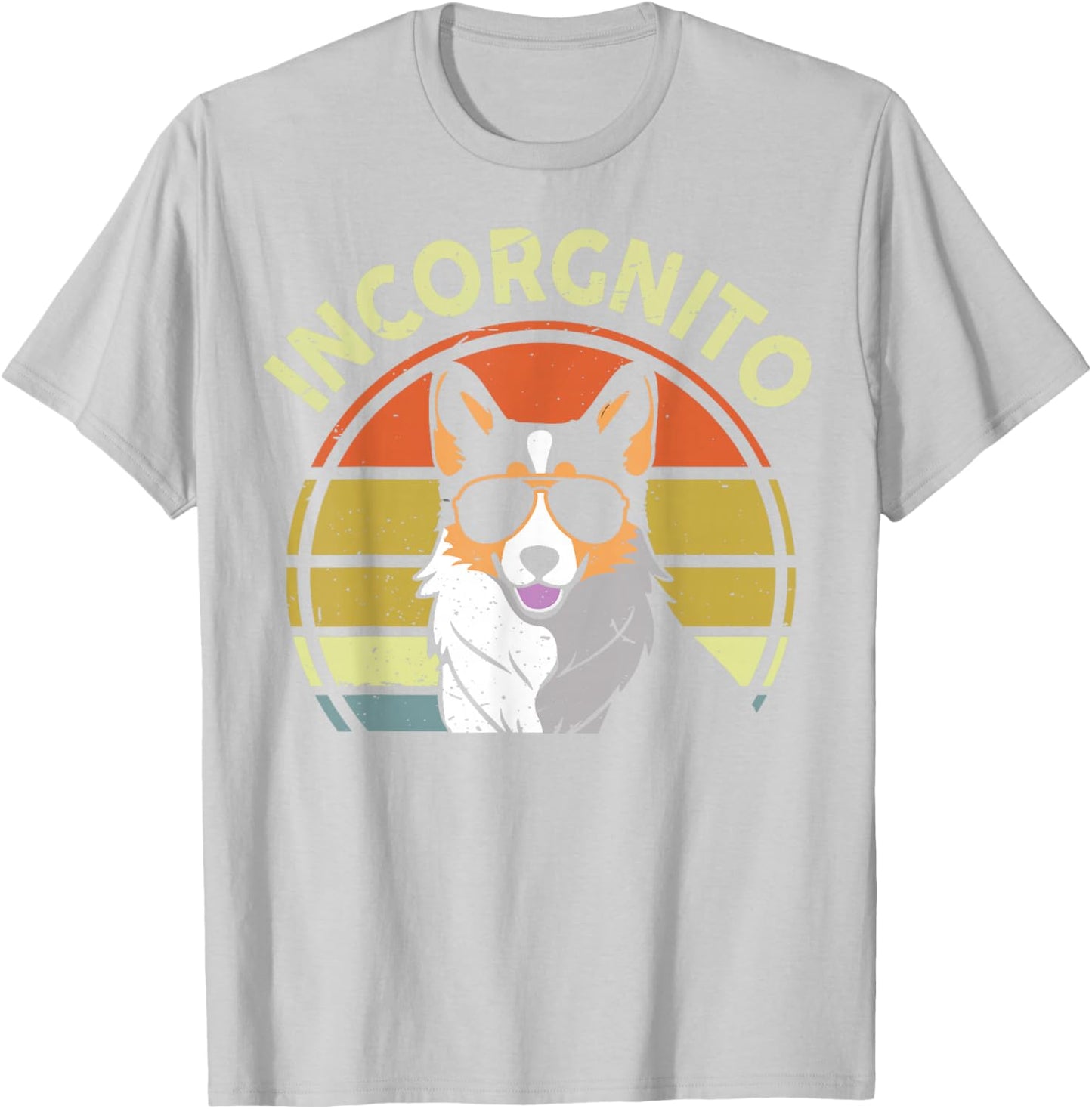 Incognito Tricolor Corgi Men Women Funny Mom Dad Lover Retro T-Shirt - T-Shirt | Ash